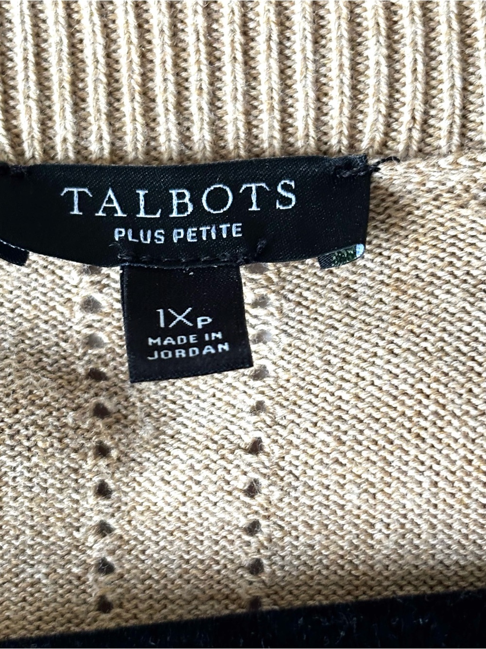 Talbots Girlfriend Pointelle Cardigan Camel Size 1XP - Picture 4 of 5